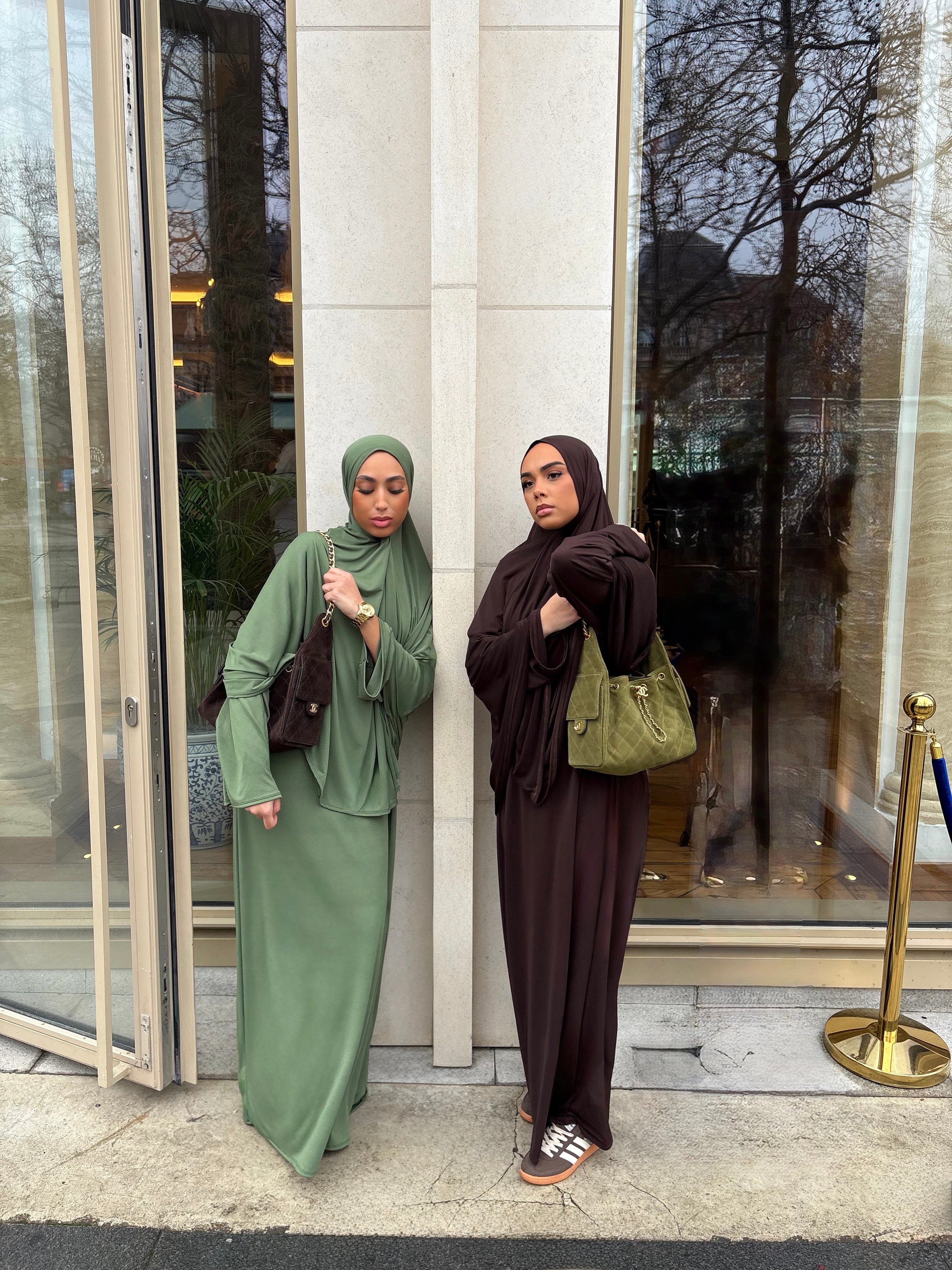 Set khalyssa - Abaya + Khimar - Vert amande