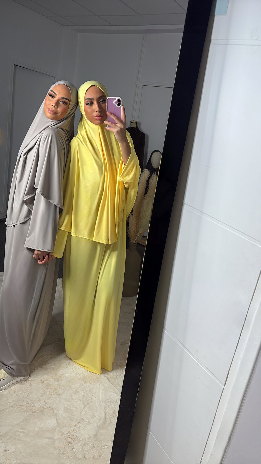 Set khalyssa - Abaya + Khimar - Jaune pastel