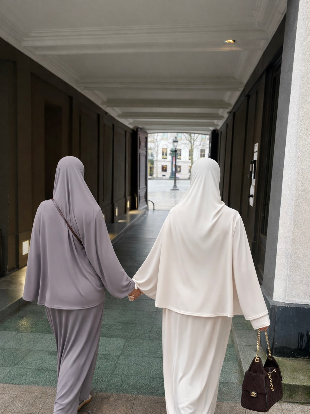 Set khalyssa - Abaya + Khimar - Blanc Ivoire