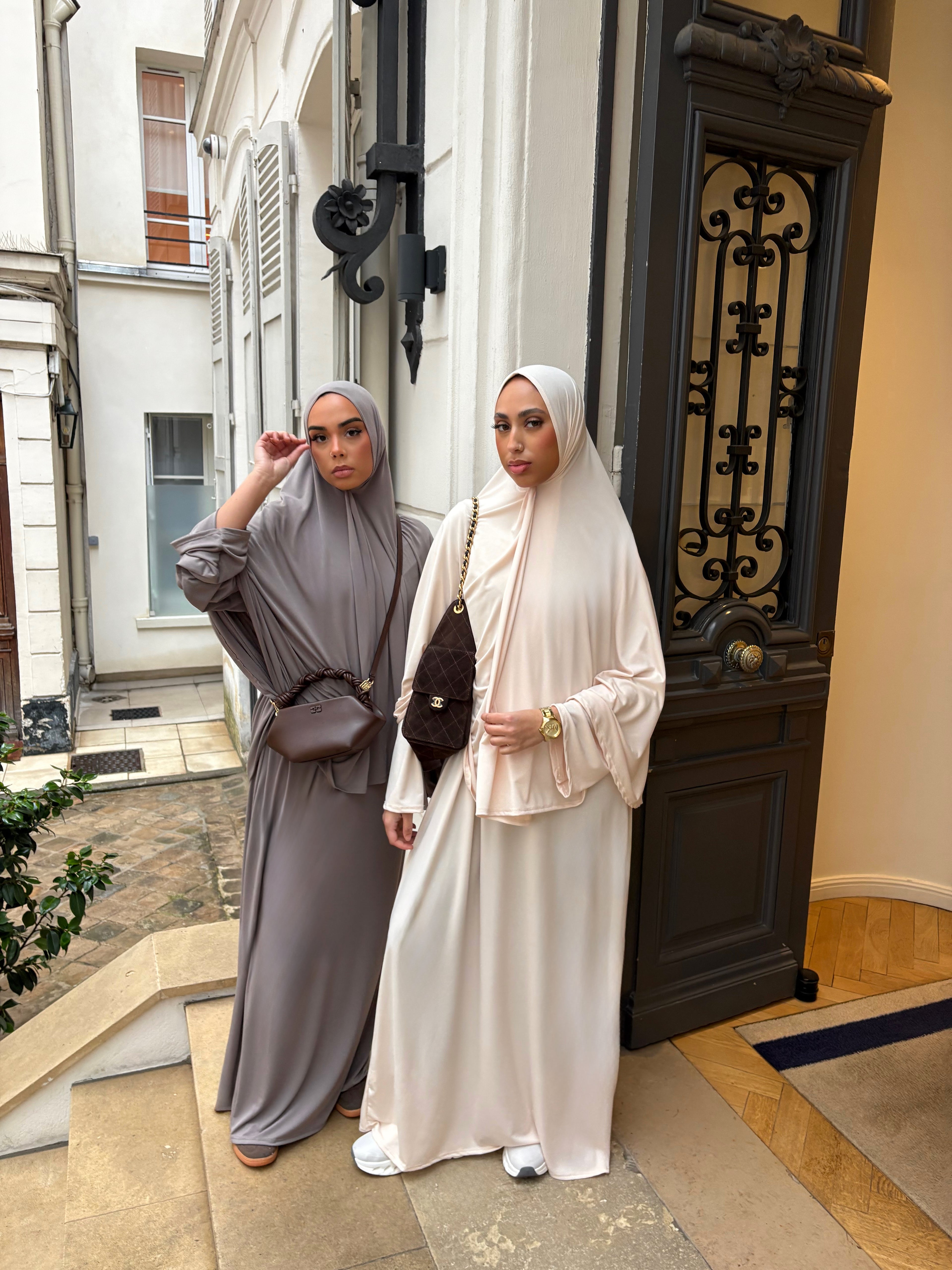 Set khalyssa - Abaya + Khimar - Blanc Ivoire