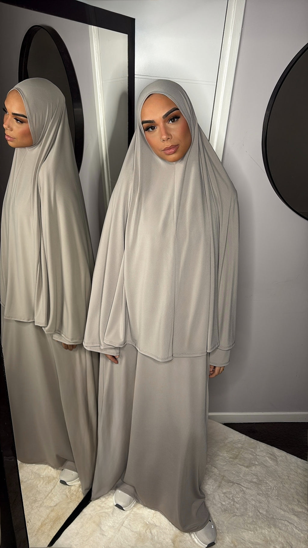 Set khalyssa - Abaya + Khimar - Taupe clair