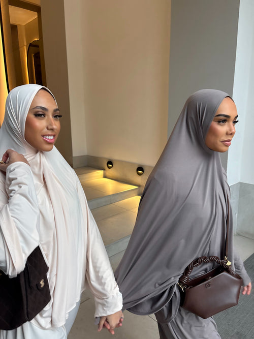 Set khalyssa - Abaya + Khimar - Blanc Ivoire
