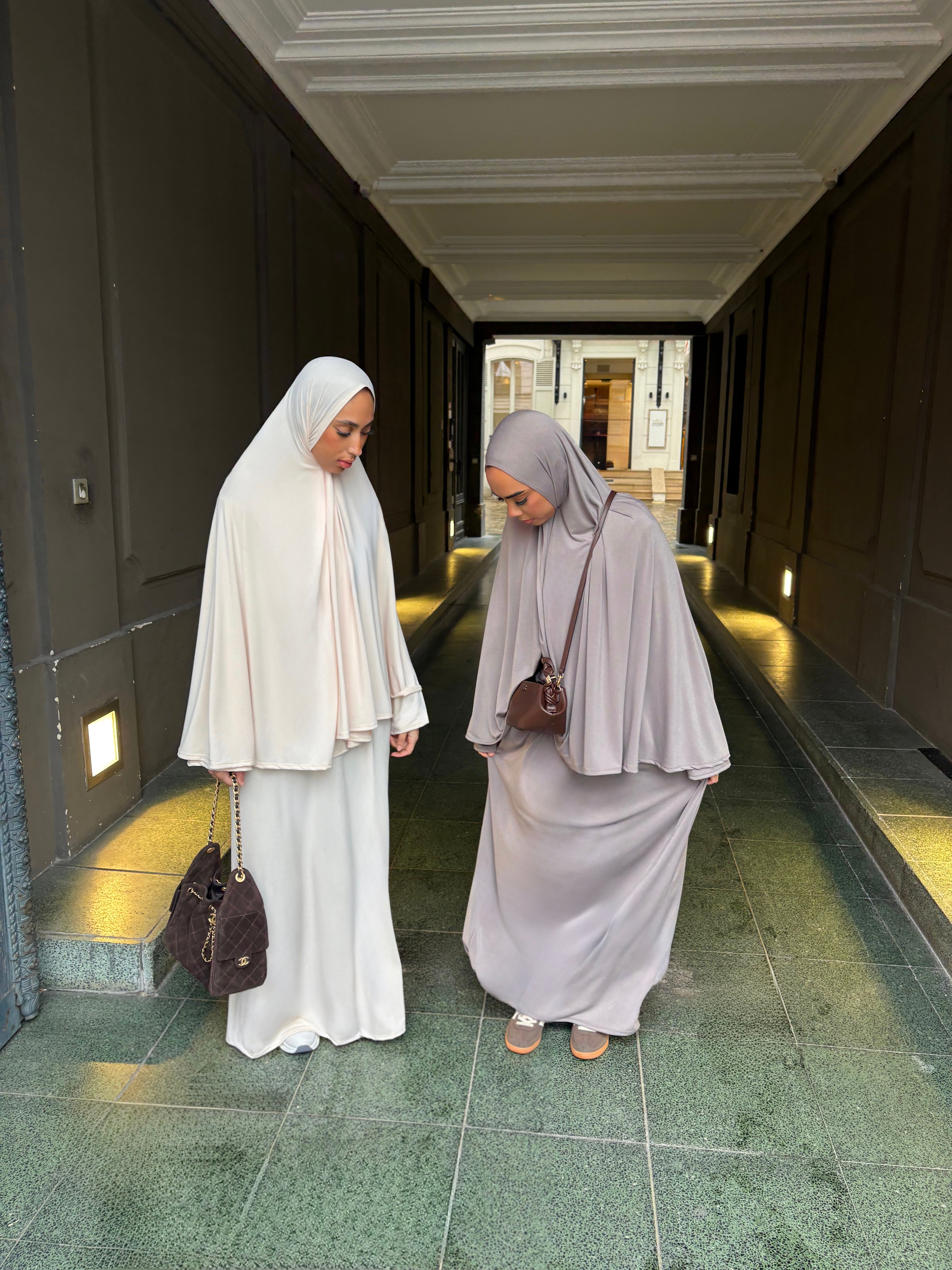 Set khalyssa - Abaya + Khimar - Blanc Ivoire