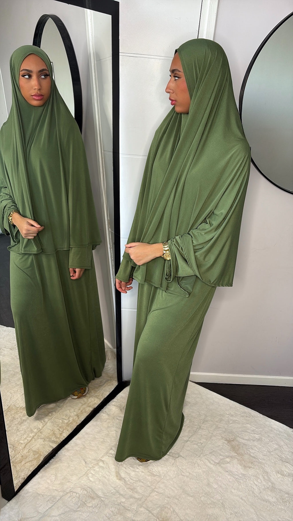 Set khalyssa - Abaya + Khimar - Vert amande