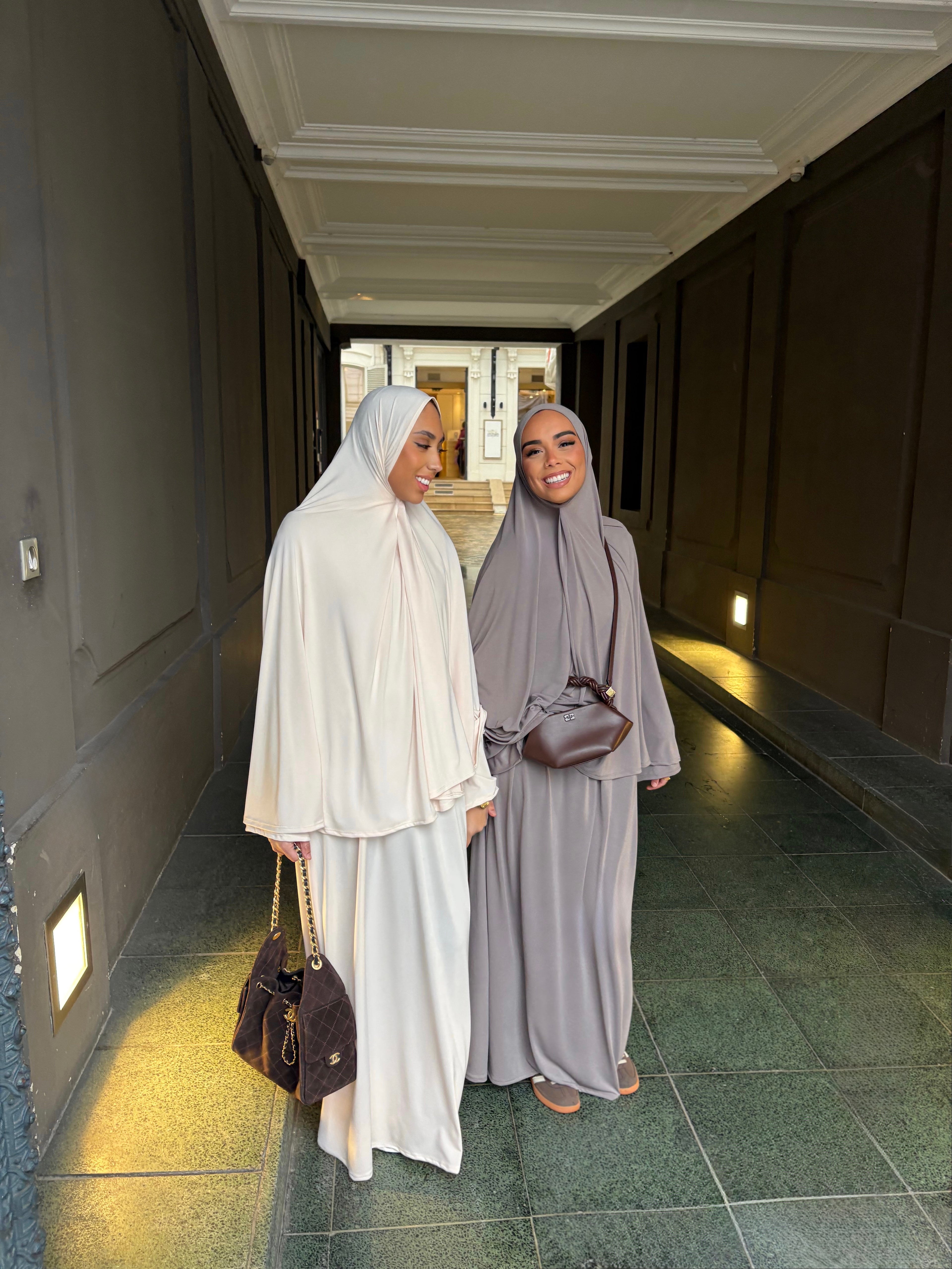 Set khalyssa - Abaya + Khimar - Blanc Ivoire