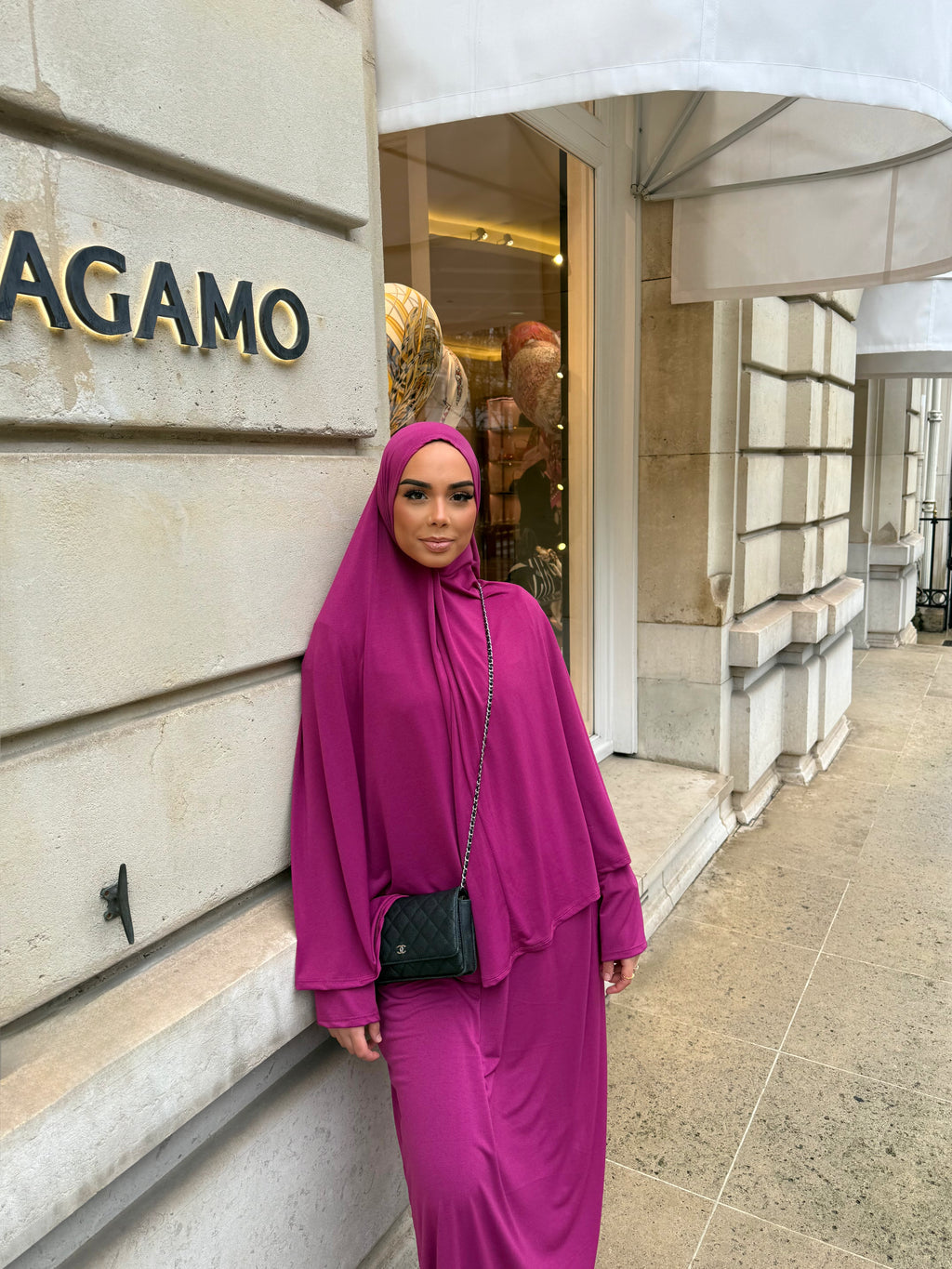 Set khalyssa - Abaya + Khimar - Magenta