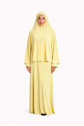 Set khalyssa - Abaya + Khimar - Jaune pastel
