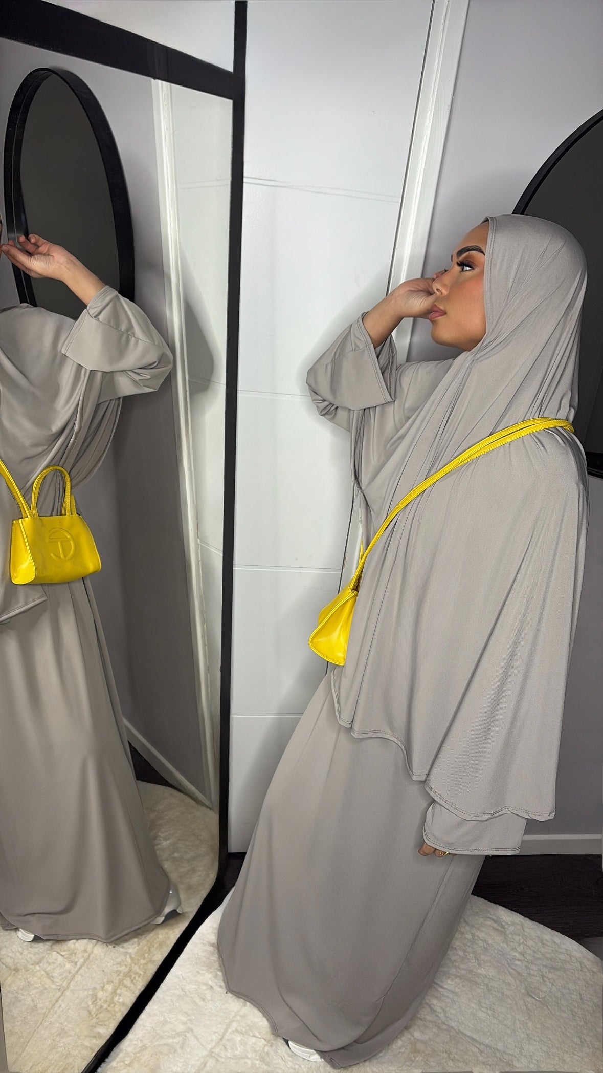 Set khalyssa - Abaya + Khimar - Taupe clair