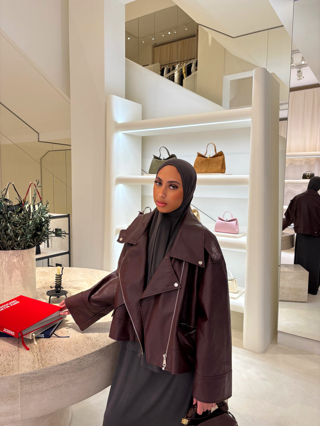 Set khalyssa - Abaya + Khimar - taupe gris foncé