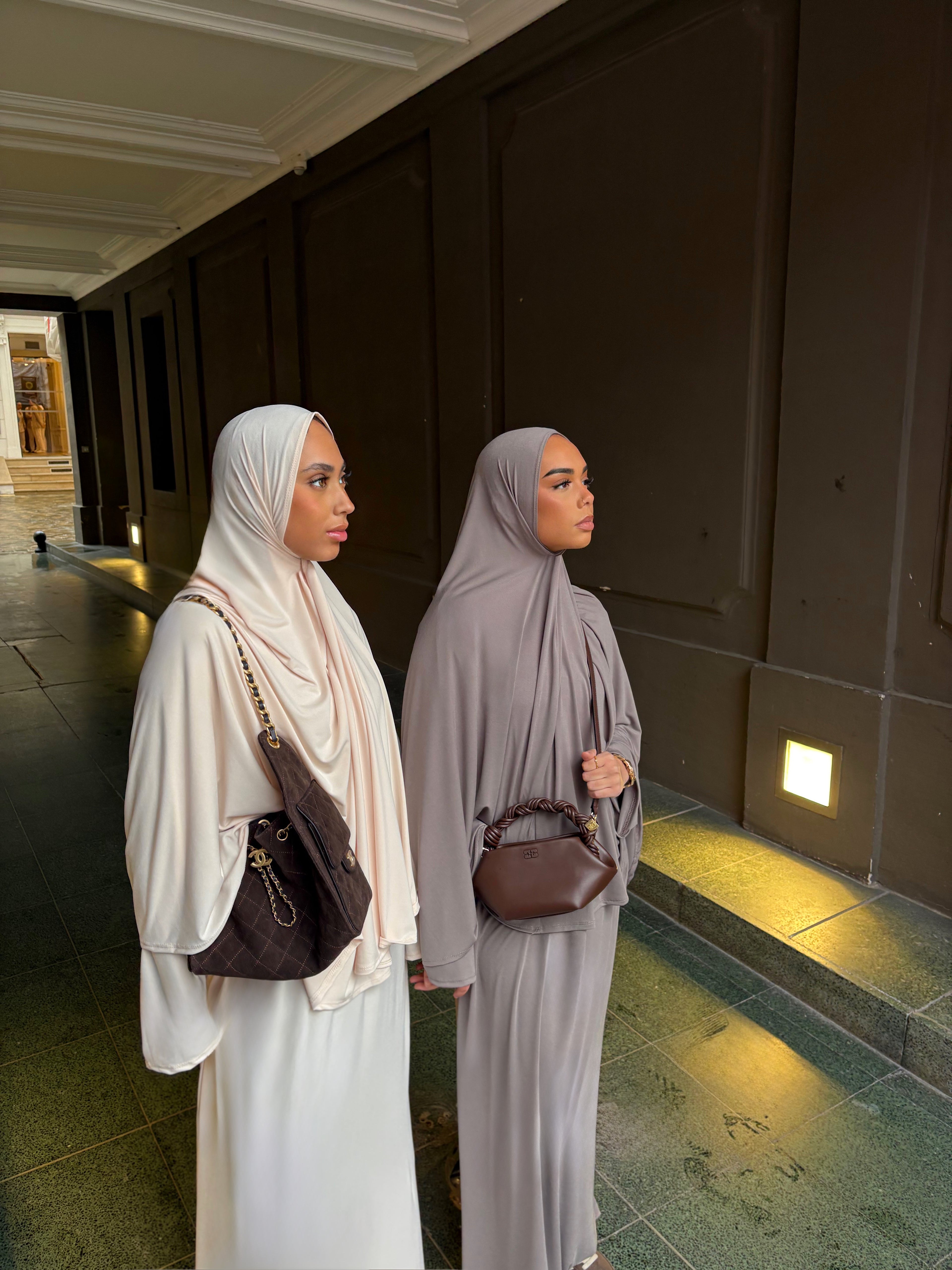 Set khalyssa - Abaya + Khimar - Blanc Ivoire