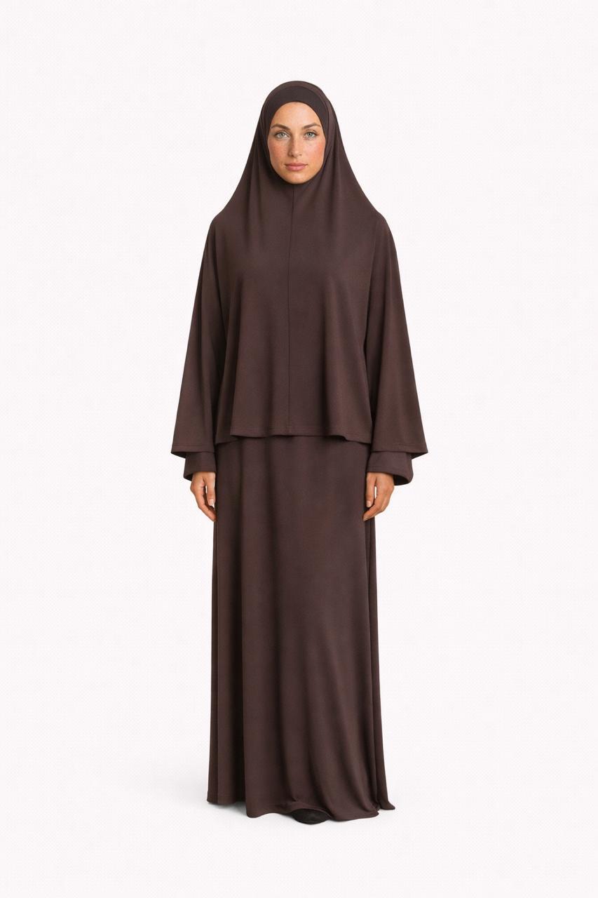 Set khalyssa - Abaya + Khimar - Chocolat