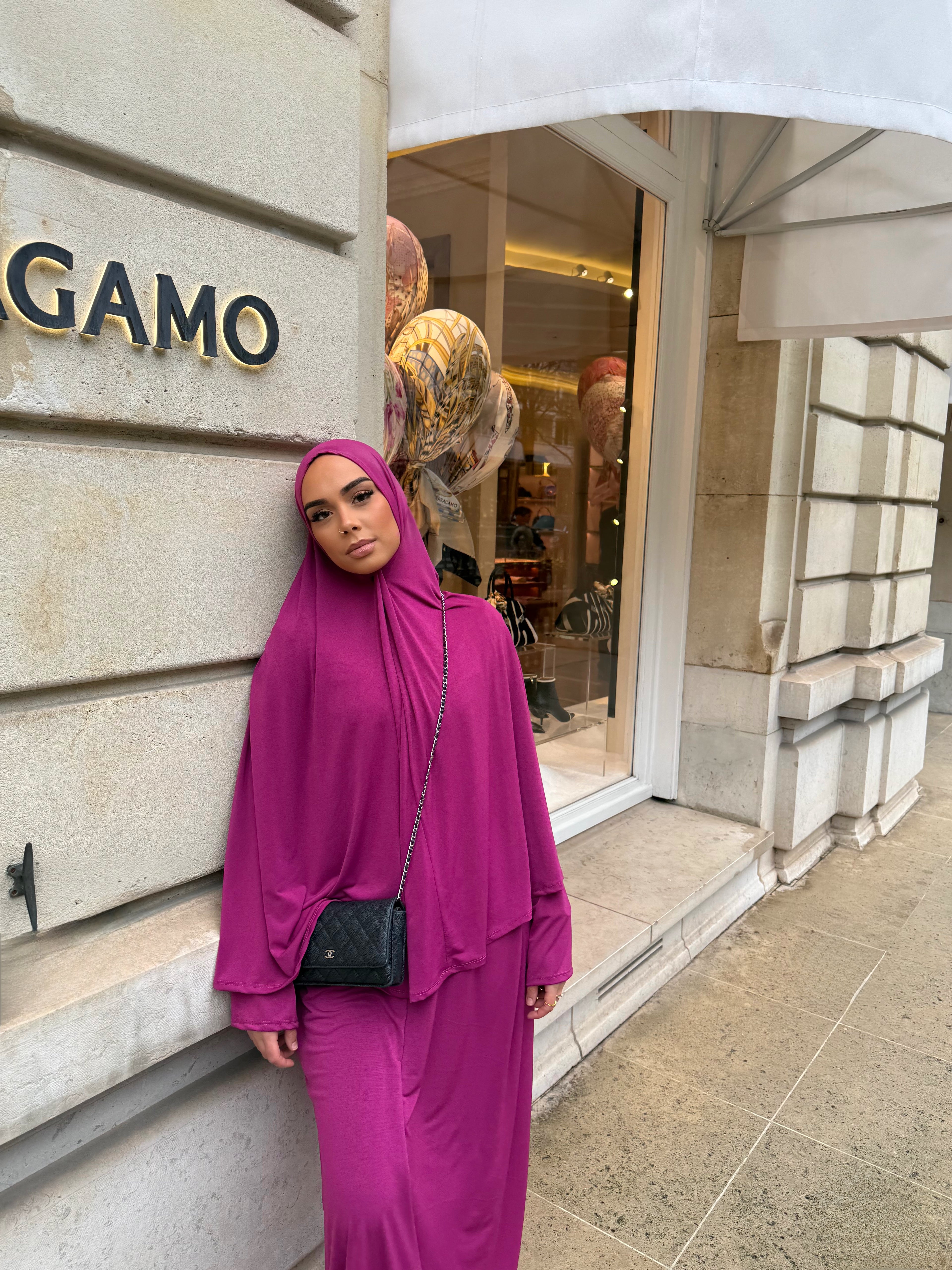 Set khalyssa - Abaya + Khimar - Magenta