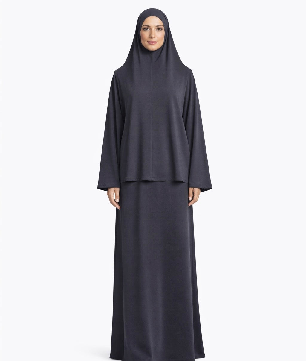 Set khalyssa - Abaya + Khimar - taupe gris foncé