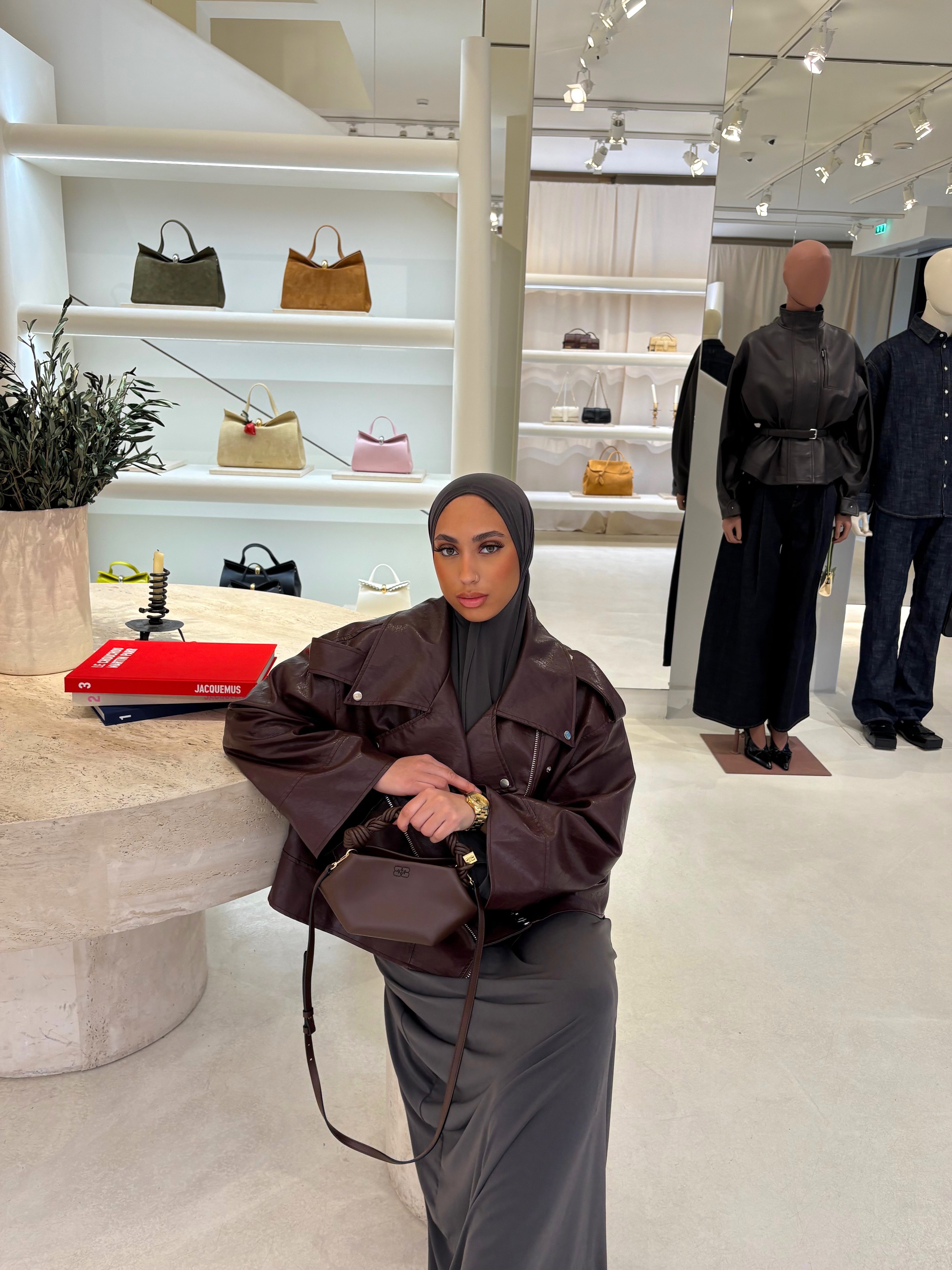 Set khalyssa - Abaya + Khimar - taupe gris foncé