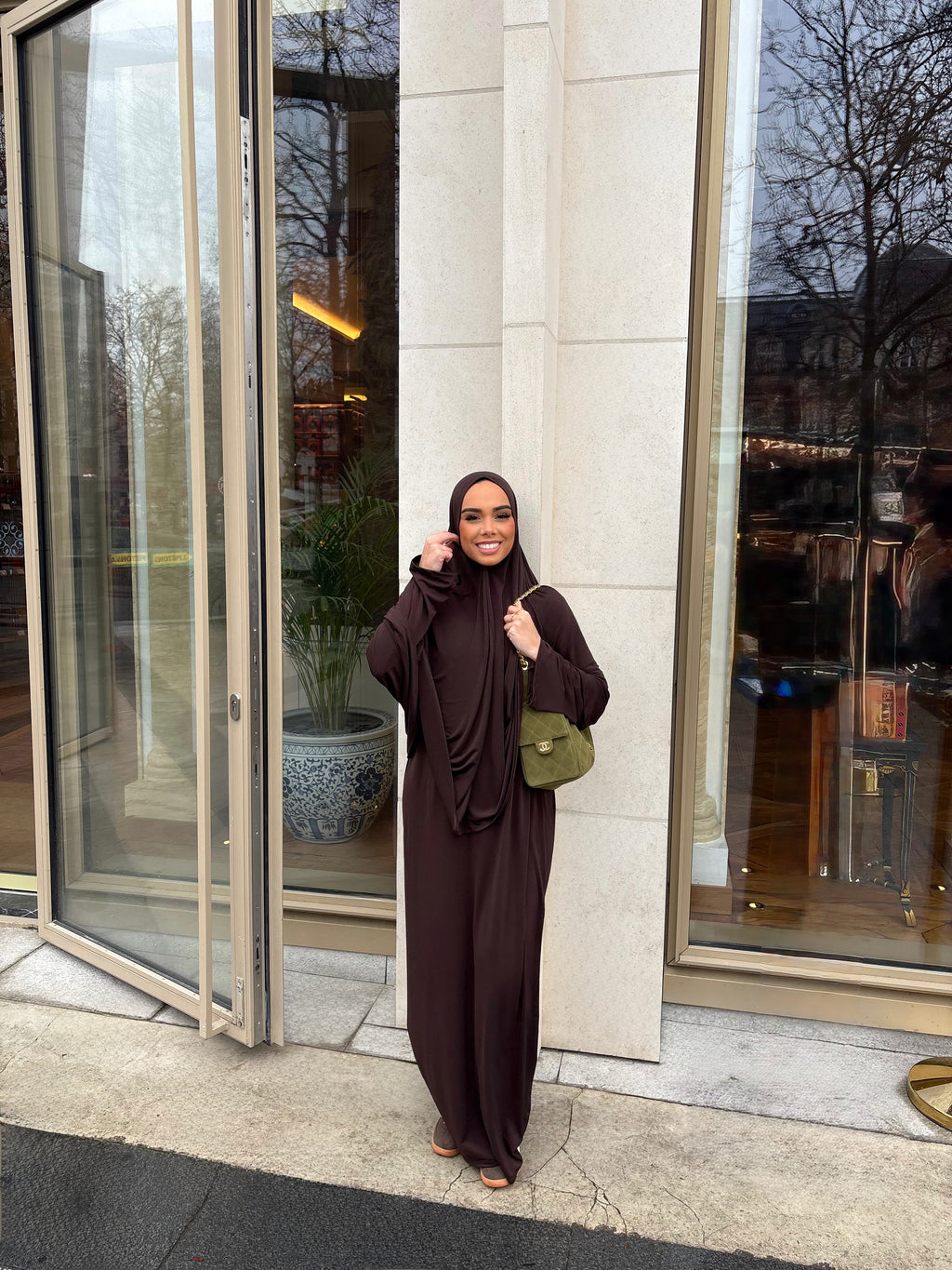 Set khalyssa - Abaya + Khimar - Chocolat