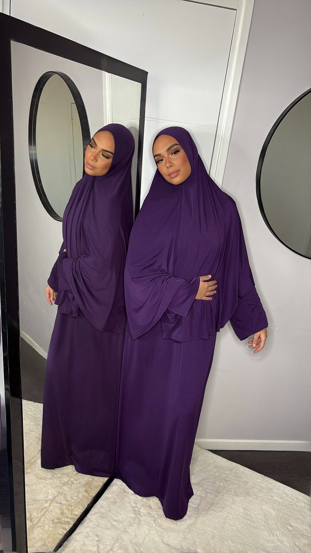 Set khalyssa - Abaya + Khimar - Violet profond