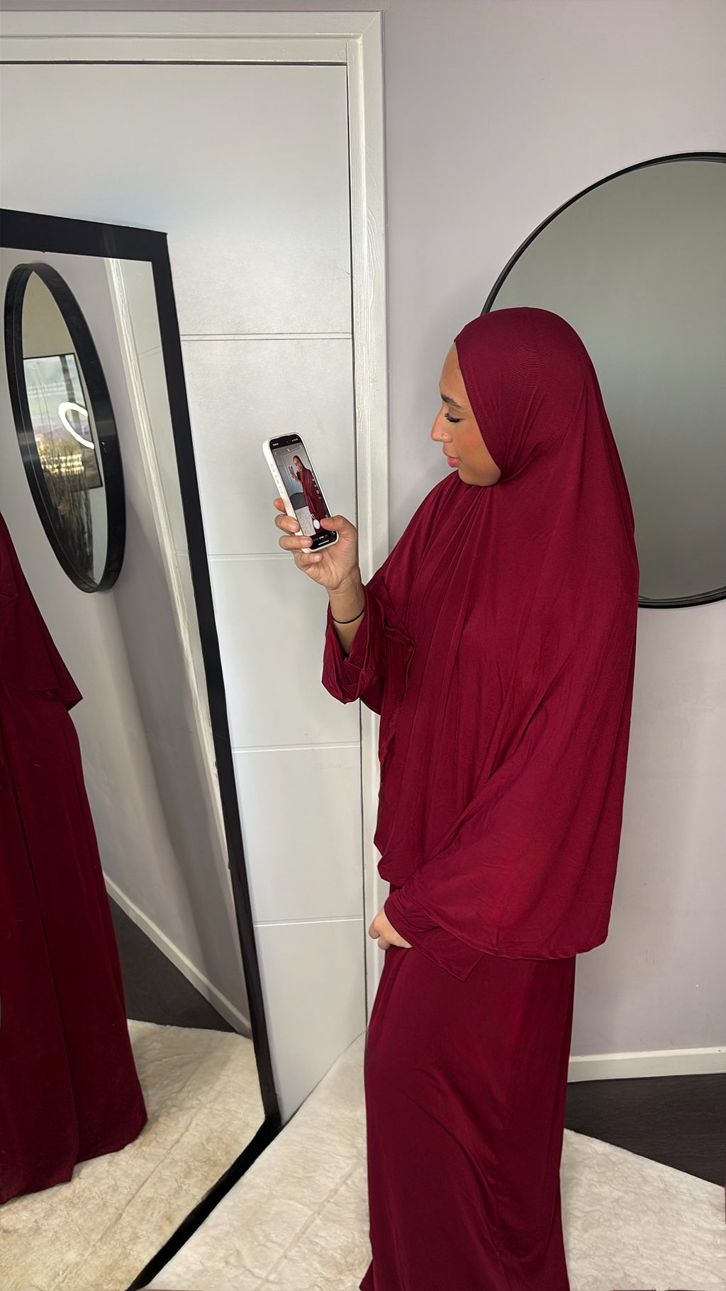 Set khalyssa - Abaya + Khimar - Bordeaux