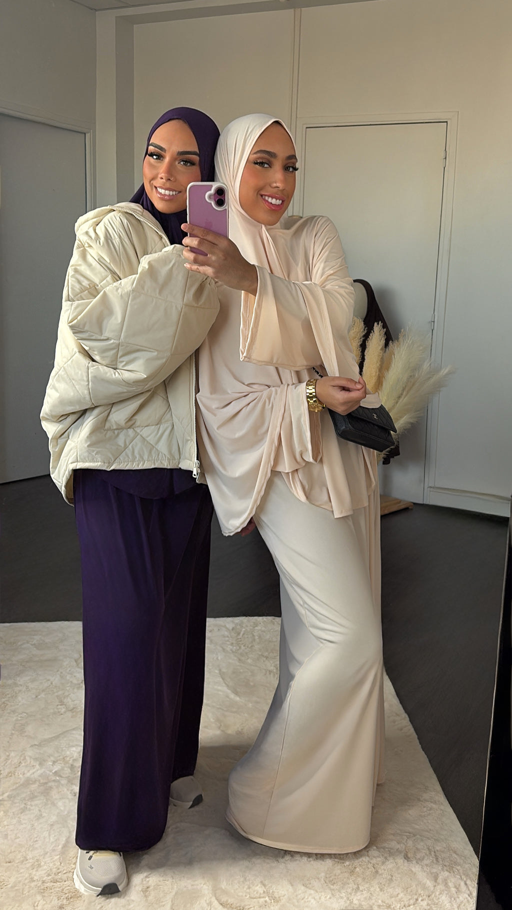 Set khalyssa - Abaya + Khimar - Blanc Ivoire