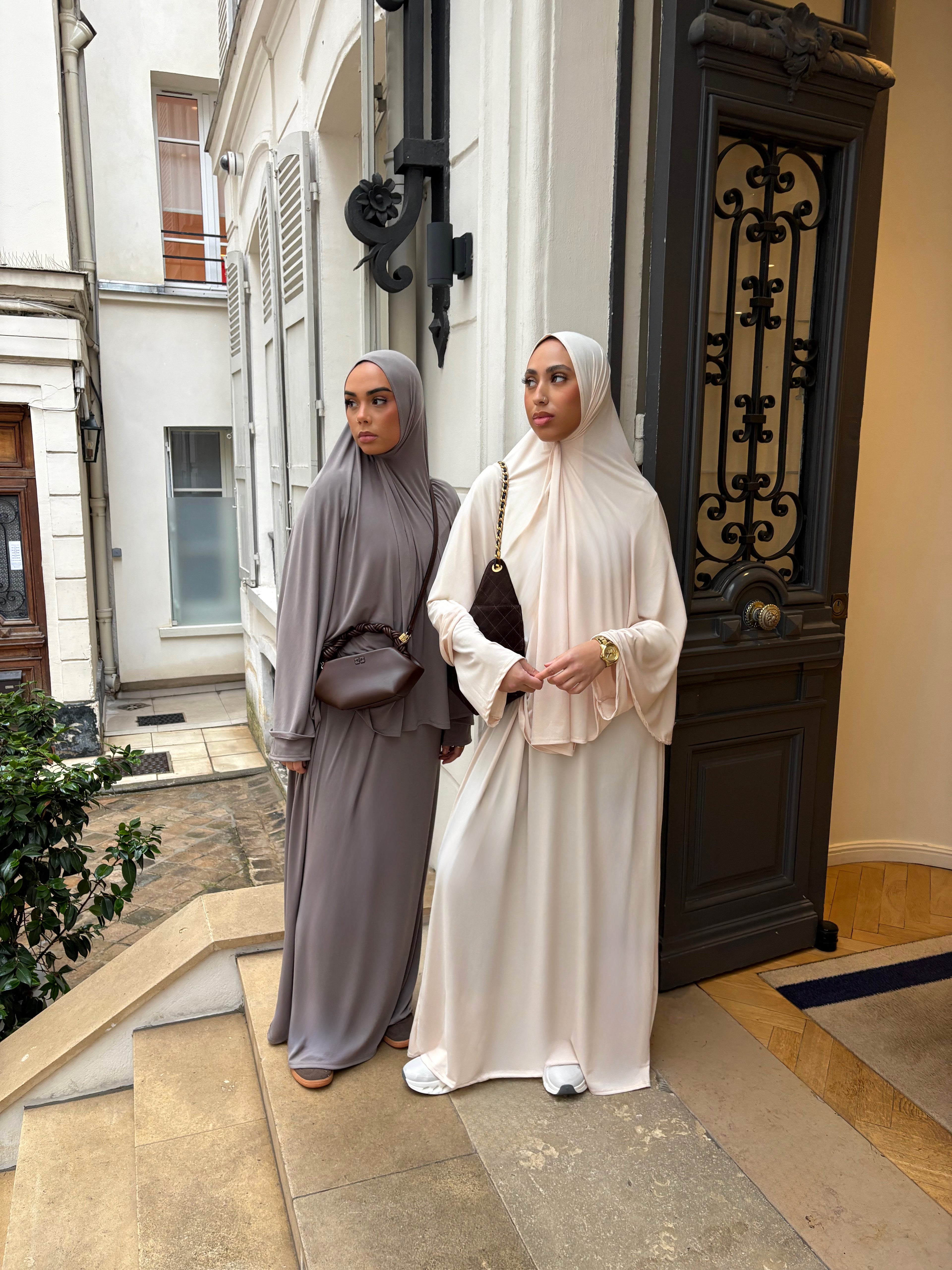 Set khalyssa - Abaya + Khimar - Blanc Ivoire