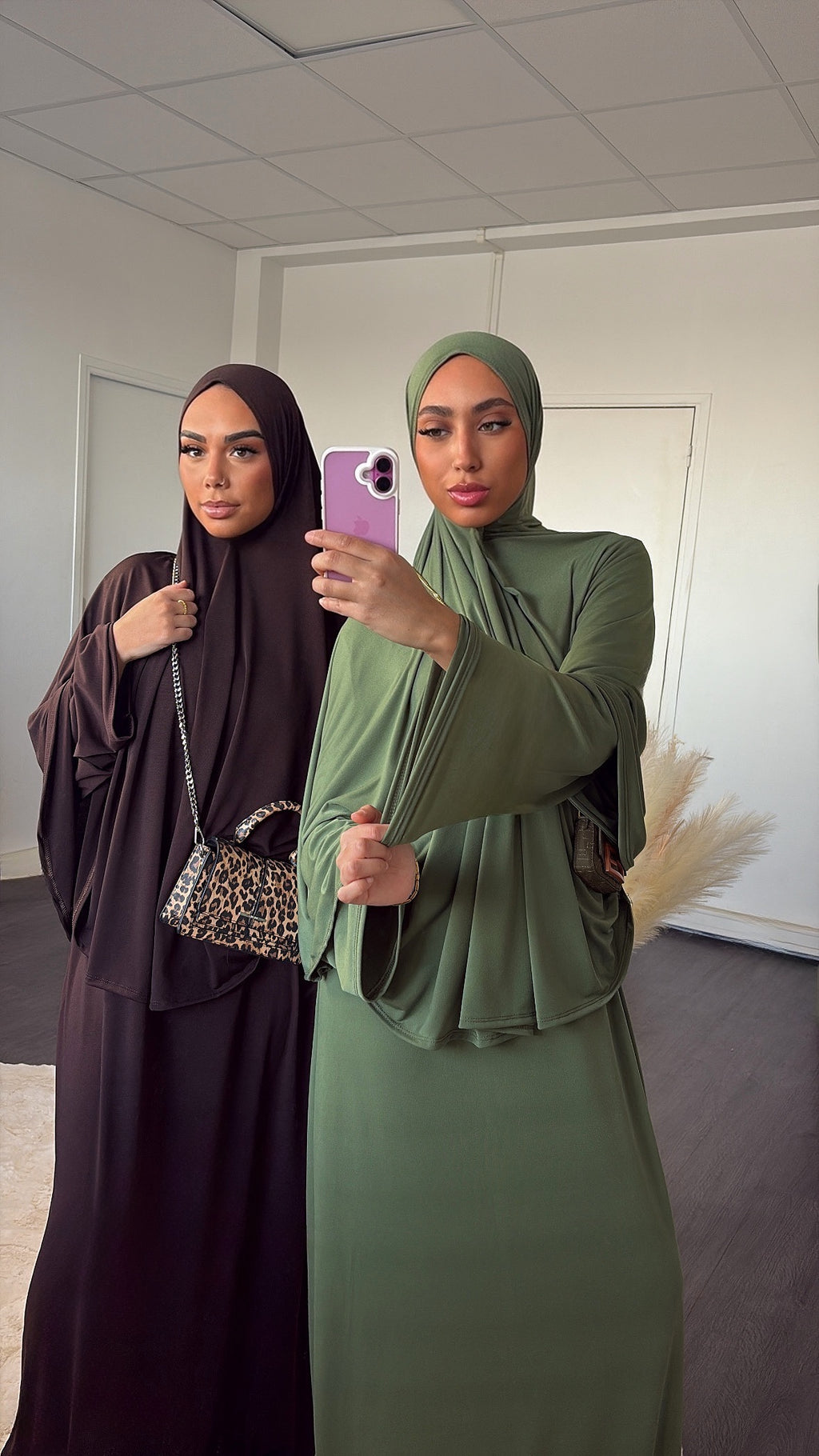 Set khalyssa - Abaya + Khimar - Vert amande