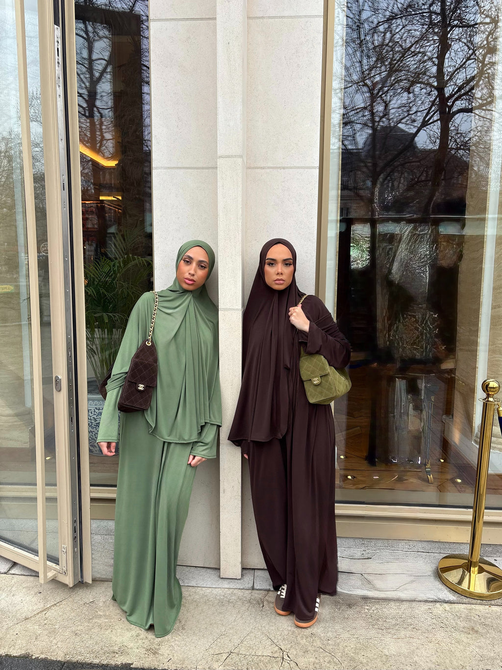 Set khalyssa - Abaya + Khimar - Vert amande