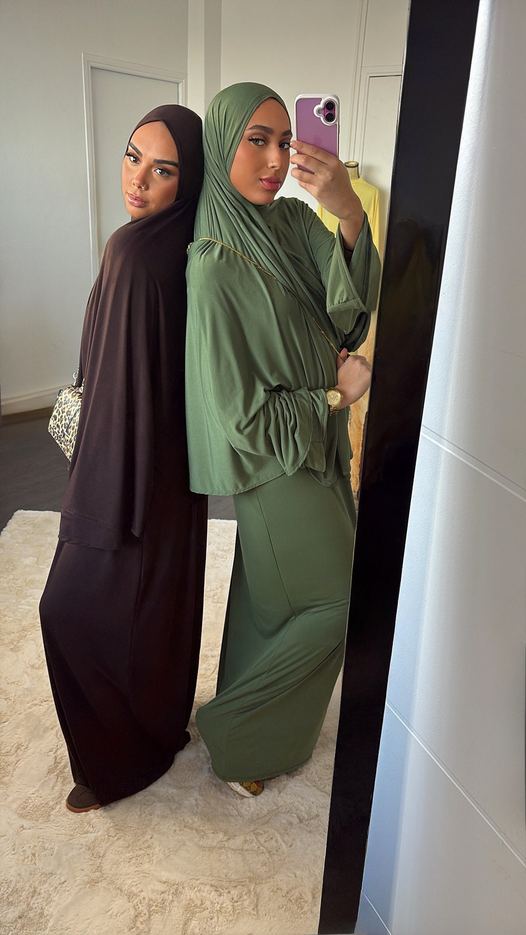 Set khalyssa - Abaya + Khimar - Vert amande