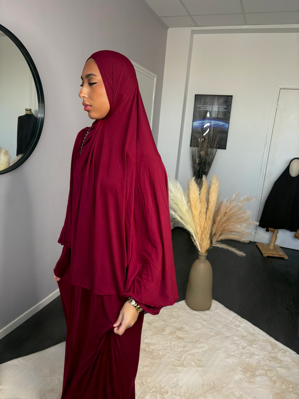 Set khalyssa - Abaya + Khimar - Bordeaux