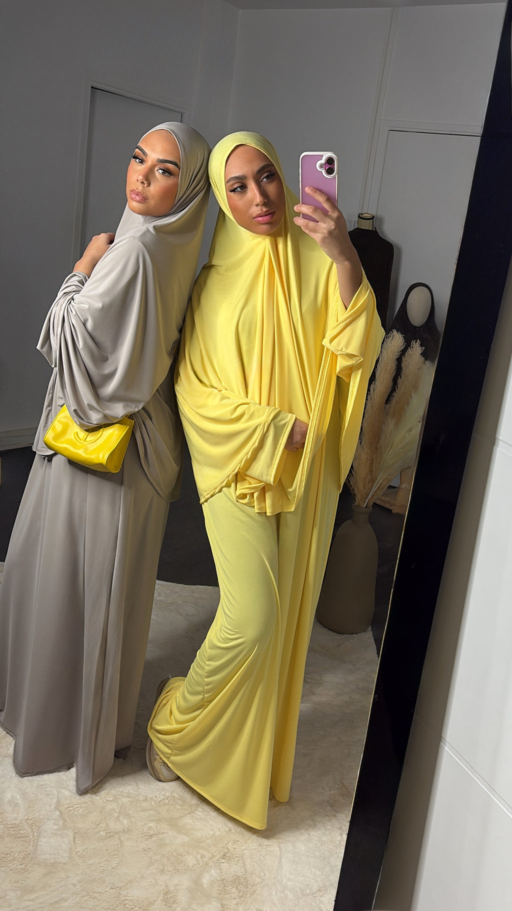 Set khalyssa - Abaya + Khimar - Jaune pastel