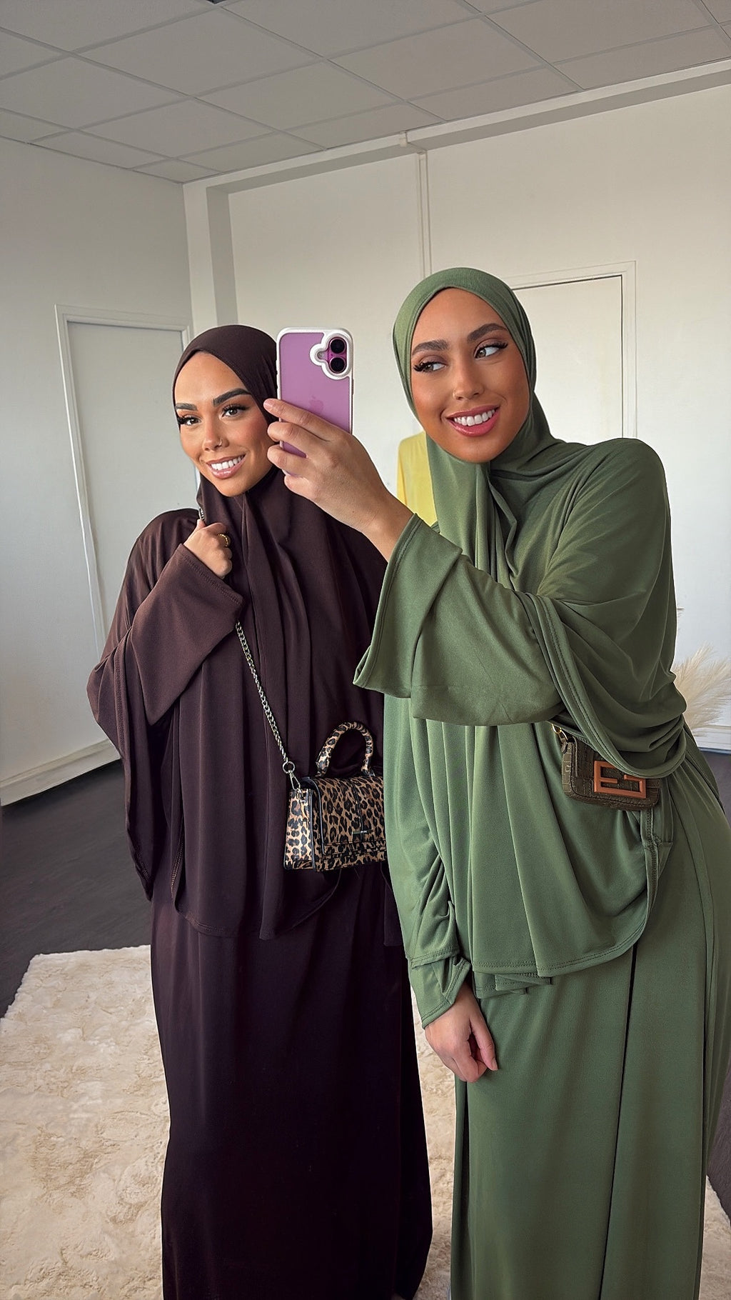 Set khalyssa - Abaya + Khimar - Vert amande