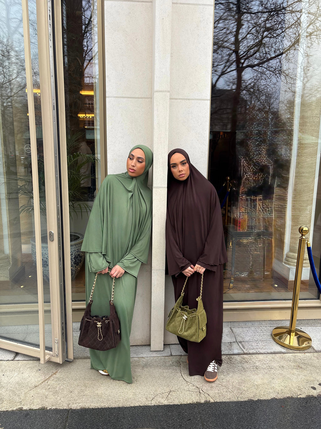 Set khalyssa - Abaya + Khimar - Vert amande