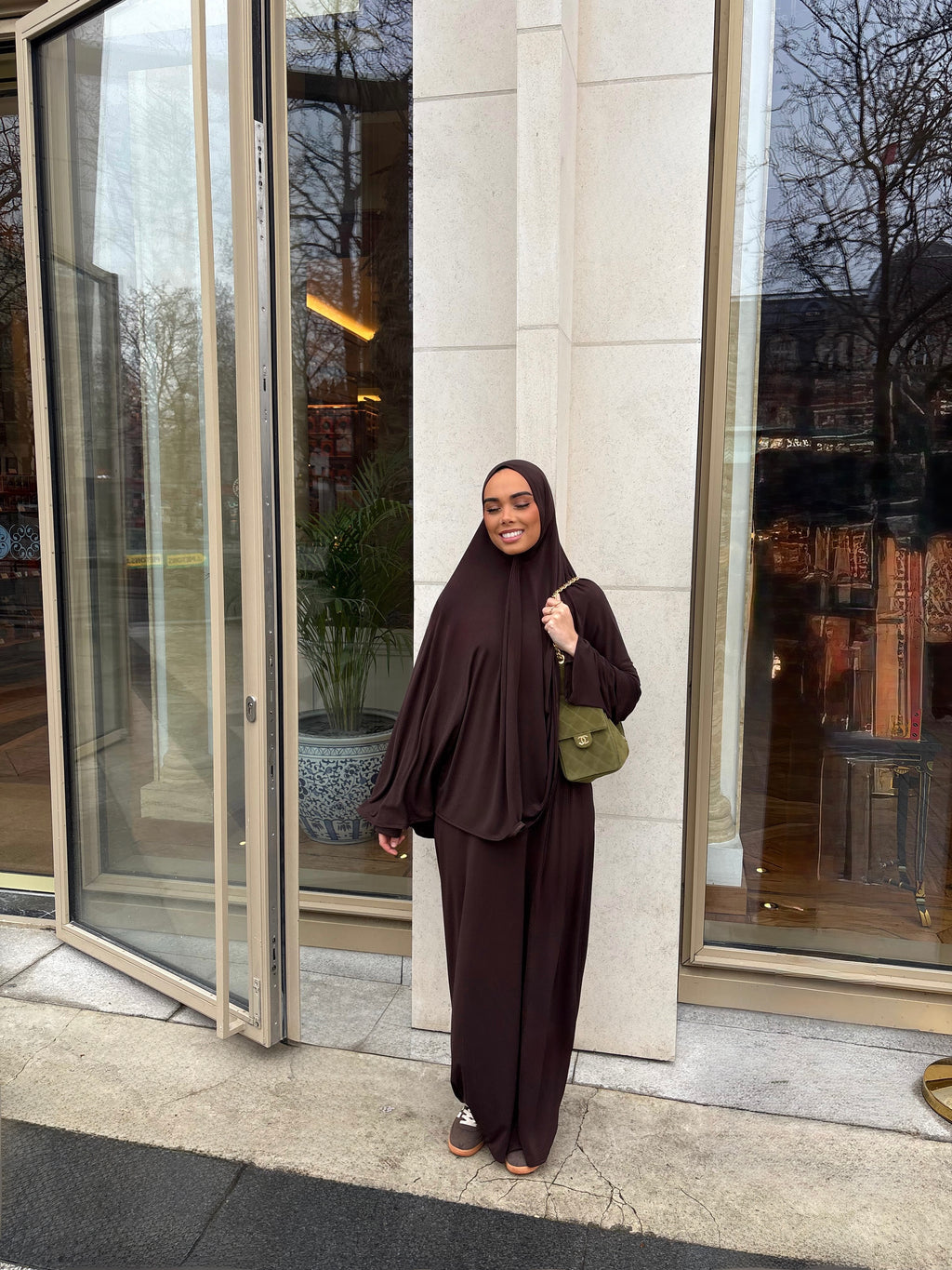 Set khalyssa - Abaya + Khimar - Chocolat