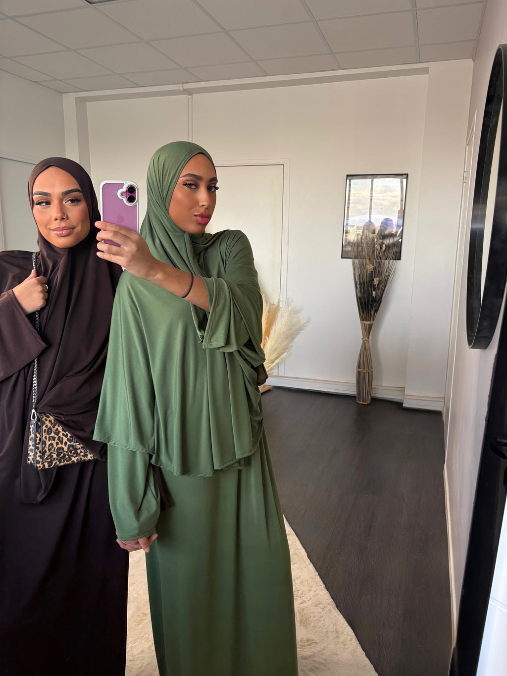 Set khalyssa - Abaya + Khimar - Vert amande