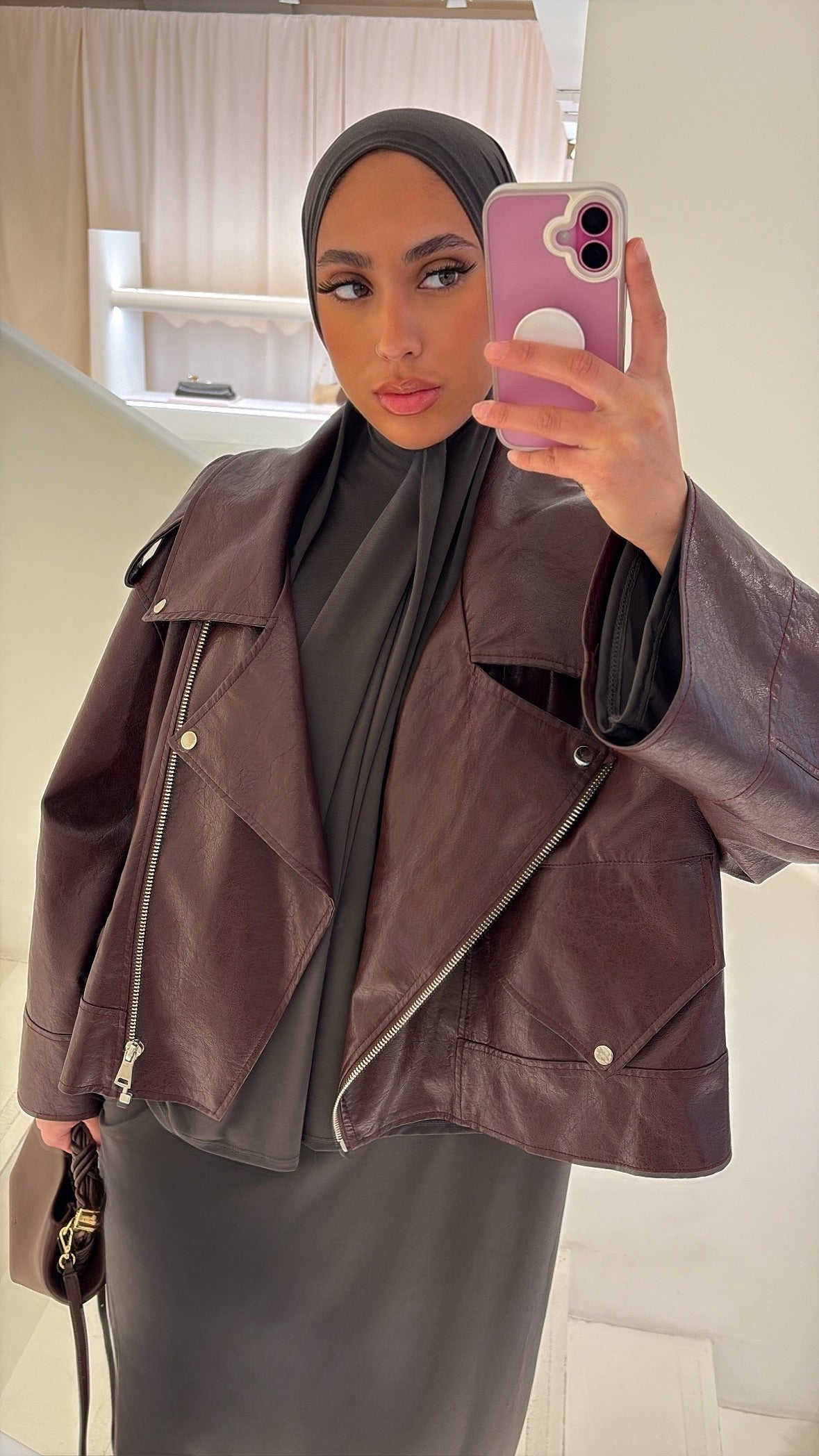 Set khalyssa - Abaya + Khimar - taupe gris foncé