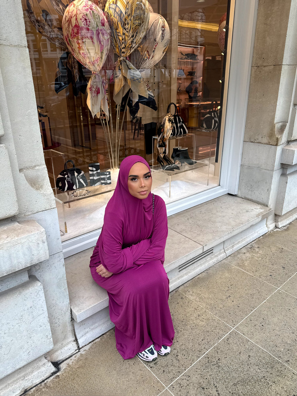 Set khalyssa - Abaya + Khimar - Magenta