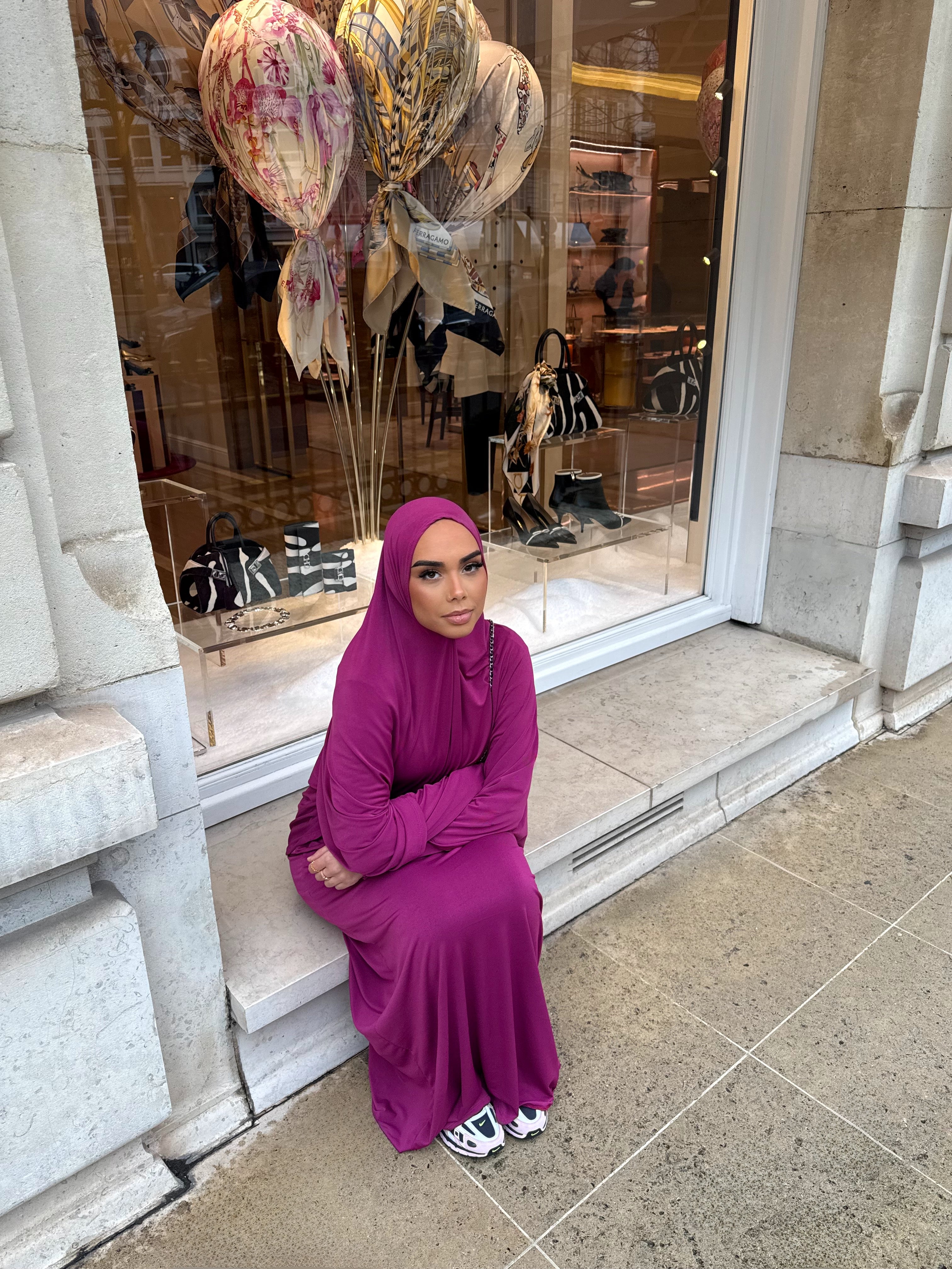 Set khalyssa - Abaya + Khimar - Magenta