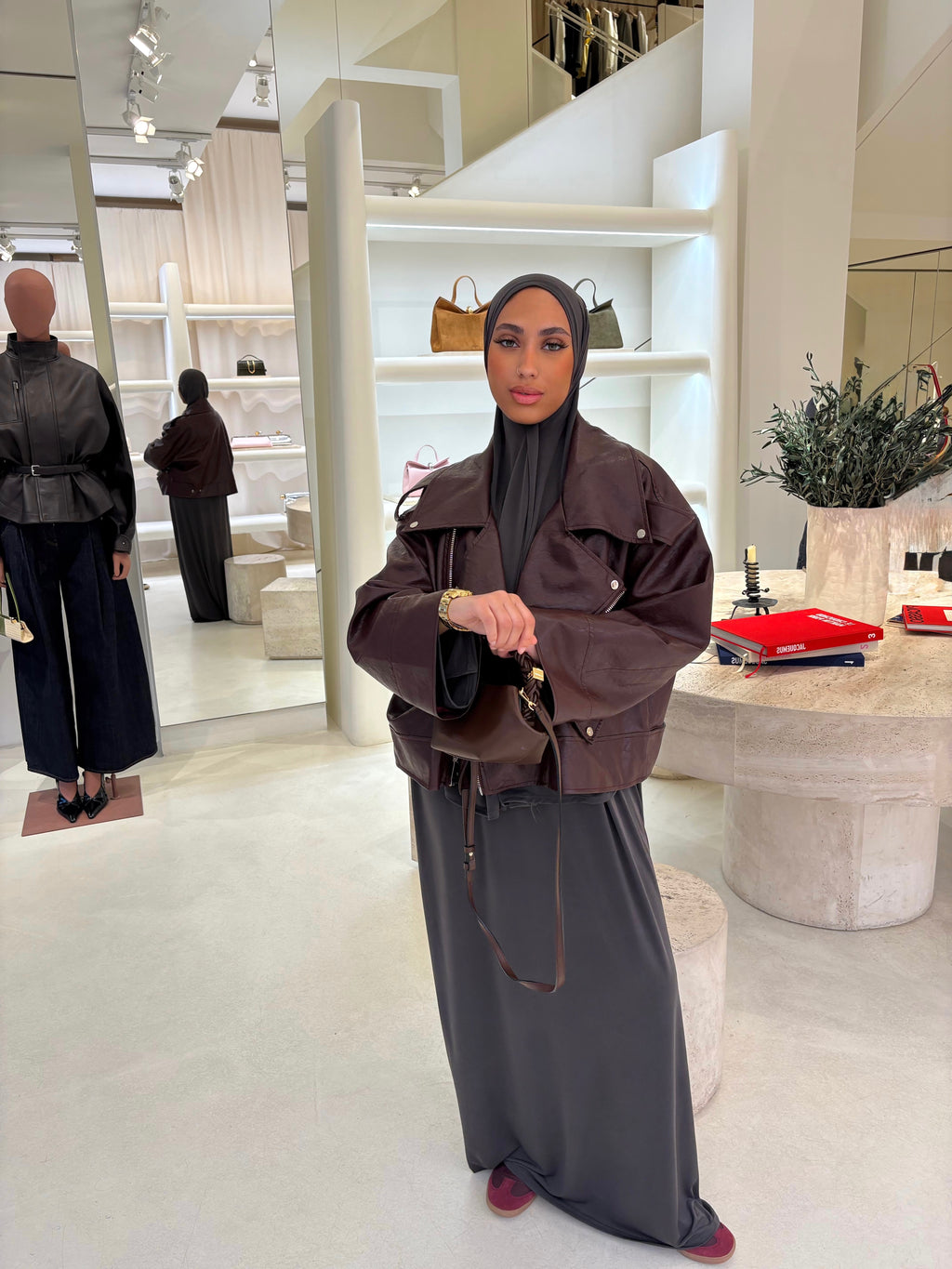 Set khalyssa - Abaya + Khimar - taupe gris foncé